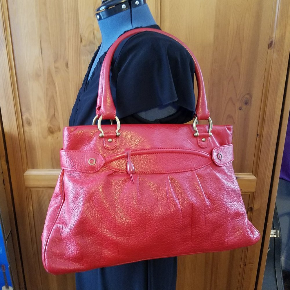 Marc Jacobs Tere Lola Tote Pleated Red Leather